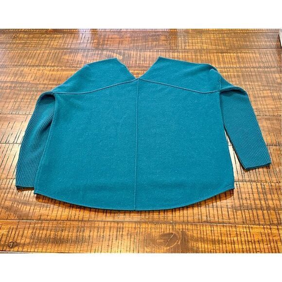 Soft Surroundings Etta teal blue green cashmere sweater S v-neck - Picture 3 of 8